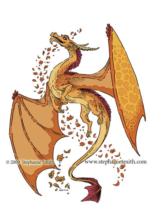 Dragon of Autumn  flat colors