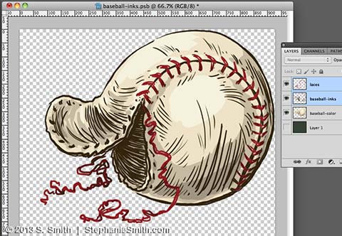 Baseball drawing - Colors